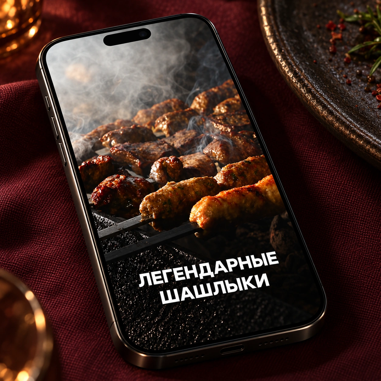 Сторис ресторана MUЯRAD на экране телефона